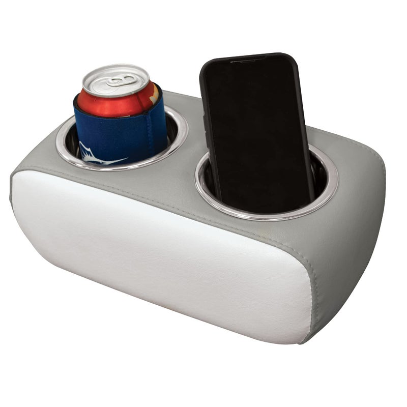 Wise 3059-1882 Pontoon Double Drink Holder with Stainless Steel Cup Holders, Marble / Brite White - Image 2